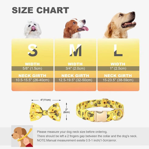 Beirui Soft & Comfy Dog Bow Tie Collar with Multicolor Patterns - Cute Boy Girl Dog Collars with Metal Buckle - Detachable Bowtie Dog Collar Gifts...