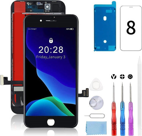 for iPhone 8/SE2020 Screen Replacement Kit 4.7 Inch for iPhone 8 LCD Screen Replacement -Screen for iPhone 8 Digitizer, for iPhone 8 Display 3D To...