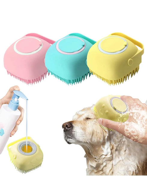 Silicone Massage Bath Brush for Pets (Blue)...