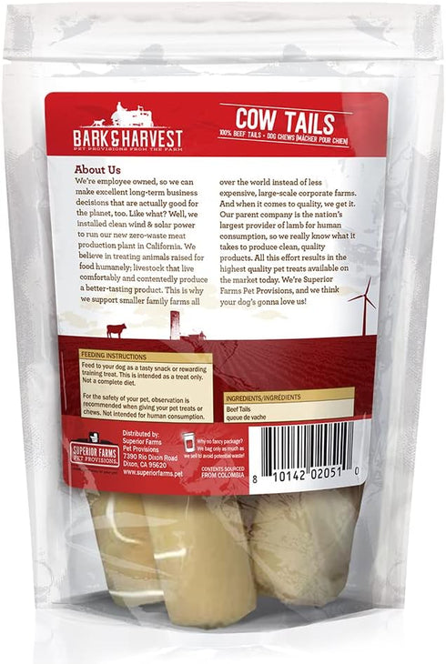 Bark & Harvest Premium All Natural Beef Cow Tail Dog Chew Treats (9 Count)...