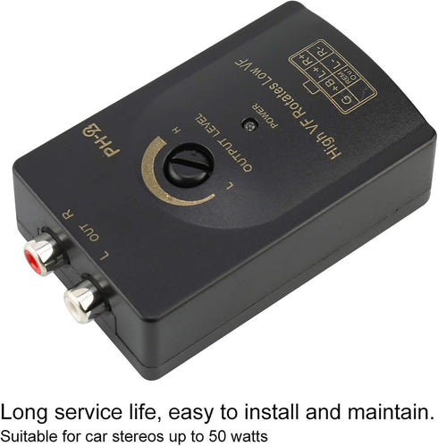 aqxreight Speaker Level Converter, Car Output Stereo Speaker High to Low Level Converter with Delay Function...