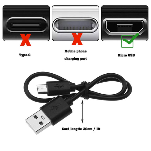 2Pcs USB-A to Micro-USB Charging Cord Replacement Compatible with Sony WH-H900N Compatible with PS WHH900N WHCH700N USB Charger Cable 30cm Black.....
