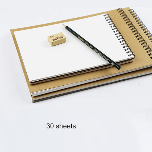 iXinyc A4 (11.69"x8.27") Spiral Sketch Book, Sketchbook for Drawing and Sketching, 30 Sheets, 160gsm Paper, Vertical Sketch Pad...