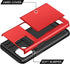 SAMONPOW Compatible with iPhone 13 Case with Card Holder Dual Layer Hybrid Wallet Case Heavy Duty Protection Shockproof 13 Case for Women Anti-Scr...