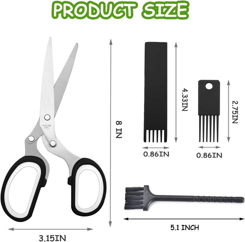 Herb Scissors, 2 Pack Herb Shears with 5 Blades and Cover, Multi Blade Kitchen Scissors for Cutting, Shredding and Cooking Cilantro Onion Salad Ga...