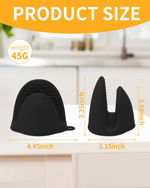 4PCS Silicone Oven Mitts, Thicken Mini Oven Mitts Silicone Heat Resistant, Silicone Oven Gloves for Kitchen, Pinch Mitts Potholder for Kitchen Coo...