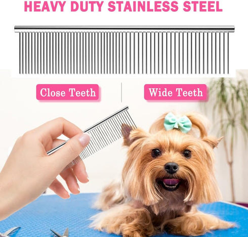 6 in 1 Professional Stainless Steel 4CR Safety Round Tip Dog Grooming Scissors, Anti-Rust Shears Cat Grooming Scissors Pet Kit, Thinning Straight ...