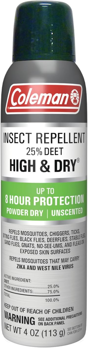 Coleman Insect Repellent Spray - 25% DEET Dry Formula Insect Repellent Spray protects against ticks, mosquitoes, chiggers, gnats, fleas and flies,...