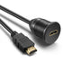 HDMI Panel Flush Mount Cable - 1 Meter 3ft HDMI Extension Dash Flush Panel Mount Cable for Car, Boat and Motorcycle...