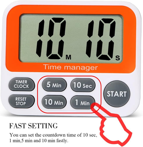 Digital Countdown Kitchen Timer - AIMILAR Count Up Down Magnetic Timer Clock with Loud Alarm Fast Setting for Cooking Baking Gym Students...