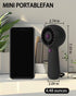 Portable Fan,Mini Small Handheld USB Rechargeable Personal Fan with 5 Speeds,10H Runtime Battery,Karabiner Design for Outdoor Commute Travel Offic...