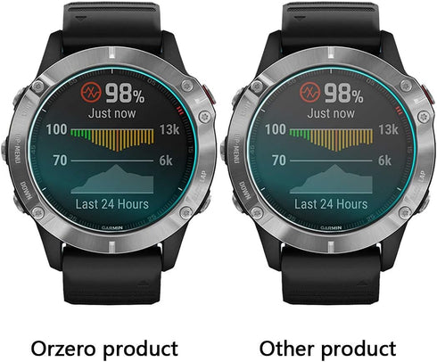 Orzero (3 Pack) Screen Protector Compatible for Garmin Fenix 6/6 Sapphire / 6 Pro / 6 Pro Solar/Forerunner 165/165 music Tempered Glass 2.5D Arc E...