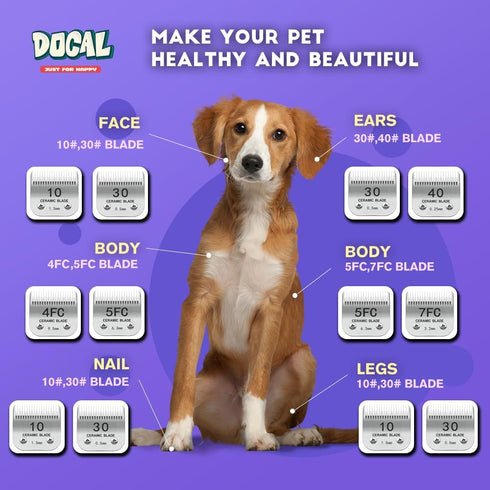 10# Pet Dog Grooming Detachable Blades, Compatible with Andis Size-10# Cut Length 1/16"(1.5mm), Most A5,KM Series Clippers,Made of Ceramic Blade &...