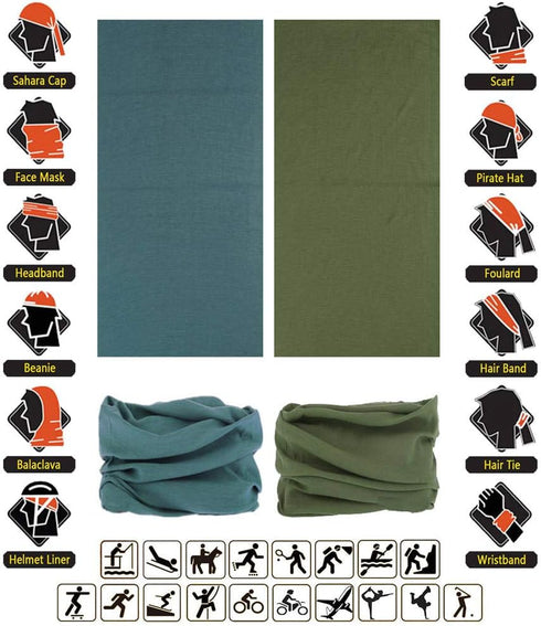 Headband Neck Gaiter Head Wrap Headwear Face Mask Magic Scarf Bandana for Men and Women...