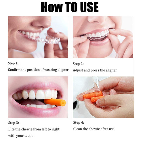24 Pcs Colorful Orthodontic Aligner Chewies for Aligner Chompers Aligner Trays Seaters, 6 Color...