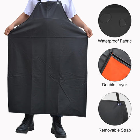 Surblue Waterproof Apron Chemical Resistant Work Safe Clothes (black)...
