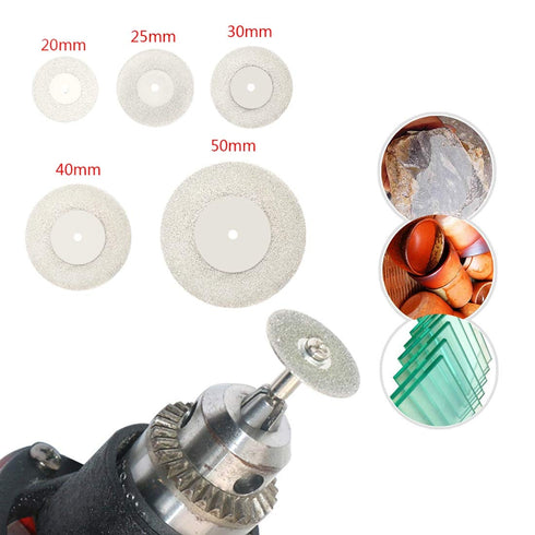 Set of 5 20/25/30/40/50mm Diamond Cutting Wheel Discs Set Mini Circular Saw Blades for Electric Drill Rotary Tools with Die Grinders...