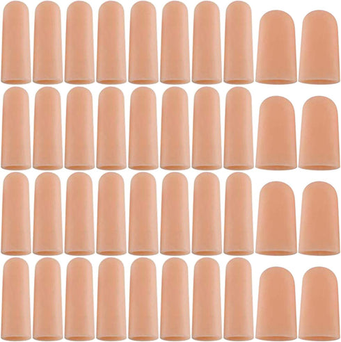 ANCIRS Gel Finger Support Protector Gloves, Gel Finger Cots/Covers - Different Sizes Silicone Fingertips for Hands Cracking, Eczema Skin (40pcs)...