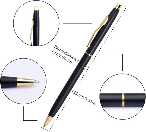 Cambond Black Pens, Ballpoint Pen Bulk Black Ink 1.0 mm Medium Point Smooth Writing for Men Women Police Uniform Office Business, 20 Pack (Black) ...