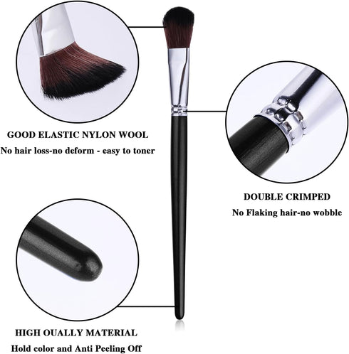 10 Pcs Mop Brush for Acrylic Painting 1 Inch Oval Blending Brushes Artist Paint Brushes for Acrylic Watercolor Oil Painting Face Body Art...