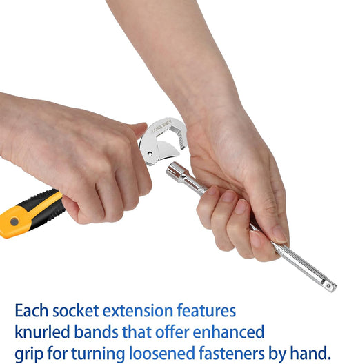 3Pcs 1/4inch Socket Extension Set, Drive Extension Bar Set Includes 2''/50mm, 4''/100mm, and 6''/150mm Inch Extensions Chrome Vanadium Steel Durab...