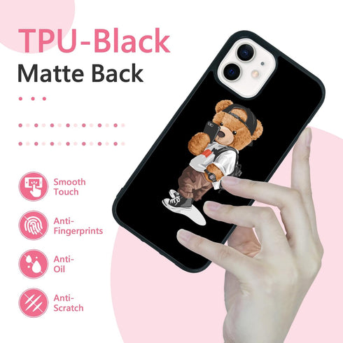 FANXI Stylish Bear Phone Case for iPhone 12/12 Pro 6.1 Inch - Shockproof Protective Cute Cool Bear Phone Case Designed for iPhone 12/12 Case for M...