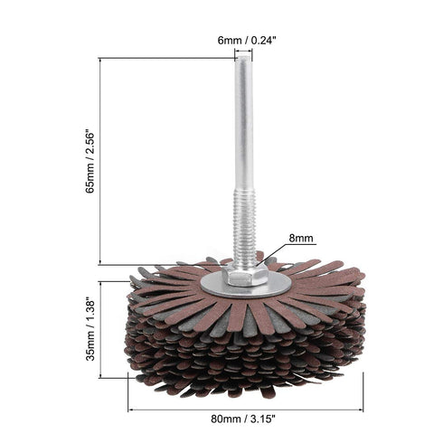 uxcell Abrasive Cloth Flap Wheel Sanding Star 1/4-Inch Shank for Woodworking Root Carving Furniture Polishing 320 Grit...