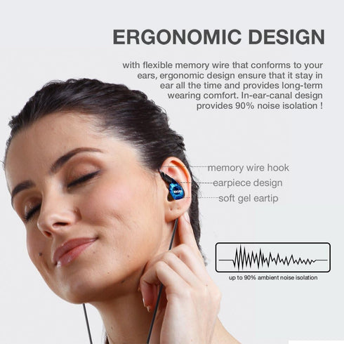 Noise-Isolating Musician's in Ear Monitor, Wired Karaoke Over Ear Headphones with Microphone,Sport Earbuds for Running,Jogging,Gym,Compatible with...