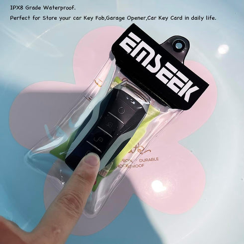 Waterproof Car Key Fob Case Swim Dry key Shell Bag Surf Wallet Waterproof Holder Pouch For Key ID Credit Card (Black)...