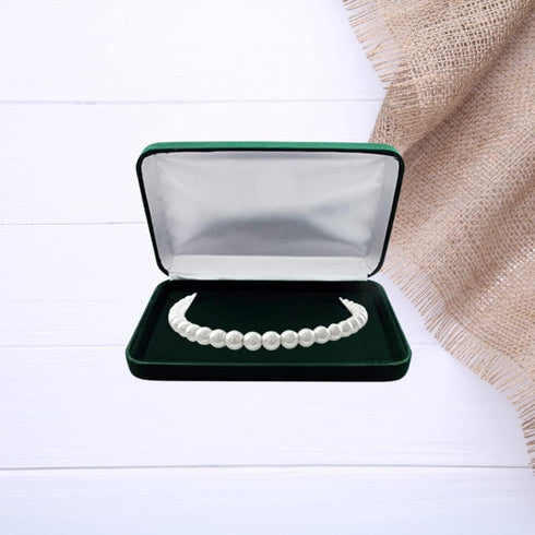 Forest Green Velvet Necklace Gift Box Travel Storage Display Case 7x4.3...