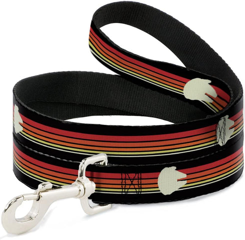 Star Wars Pet Leash, Dog Leash, Star Wars Millennium Falcon Stripe Black/Multi Color, 4 Feet Long 1.0 Inch Wide...