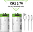 4 Pack CR2 Battery,Rechargeable CR2 3.7v Lithium Batteries, 4 in 1 USB Type C Rechargeable Lithium CR2 CR15H270 15270 Batteries, 300mAh,1.5Hours F...