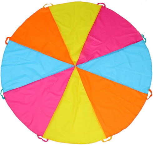 6ft Play Parachute, Parachute with Handles Rainbow Parachute Toy...