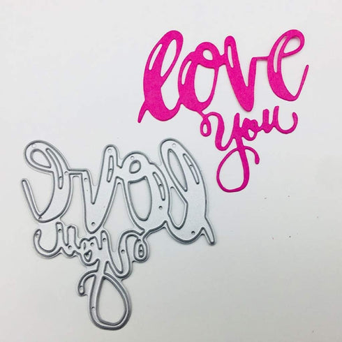 Silver Love You Metal Cutting Dies Stencil DIY Album Stamp Paper Card Embossing Decor Craft Die Cuts Die Cuts for Card Making Cutting Dies,Metal C...