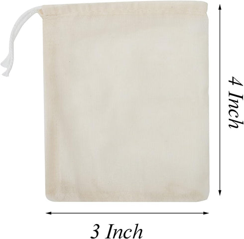 LOOKSGO 25 Pcs 3x4 Inch Muslin Bag Sachet Bag for Party Wedding Home Supplies Cotton Drawstring Bags for Jewelry...