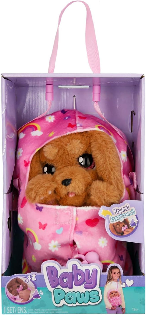 IMC Toys Baby Paws - Cocker Spaniel Puppy with Carrier | Soft and Cuddly Toy Puppy That Make 5 Adorable Sounds for Kids, Ages 4+...