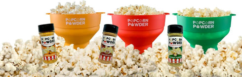 Popcorn Powder's Collapsible Microwave Popcorn Popper (Red)...