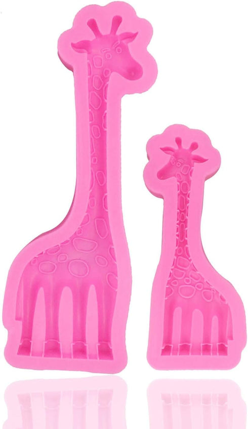 2Pcs/Set Mother & Son Giraffe Fondant Molds Animal Silicone Gum Paste Sugarcraft Paper Clay Mold Cake Decorating Tool...