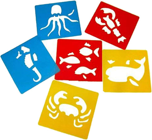 Lependor 36 Pieces Plastic Drawing Painting Stencil Templates for Kids Crafts - Washable Template for School Projects - Random Colors...