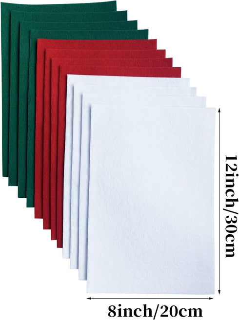 Self Adhesive Felt Sheets, 12 Pieces Soft Felt Sheets with Adhesive Backing, 8x12 Inches Sticky Back Felt Fabric for Craft DIY Supplies Projects (...