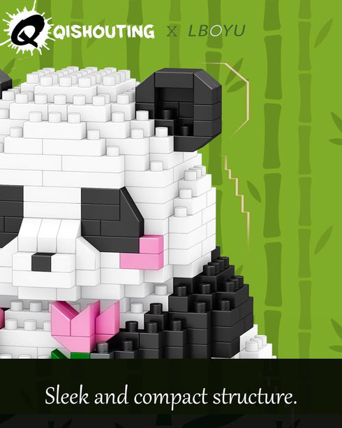 Mini Micro Blocks Panda- 487pcs, Mini Panda Building Toy-Handing Flowers, Panda Building Set for Adults, Micro Blocks Set for 12+ Boys & Girls, Bi...