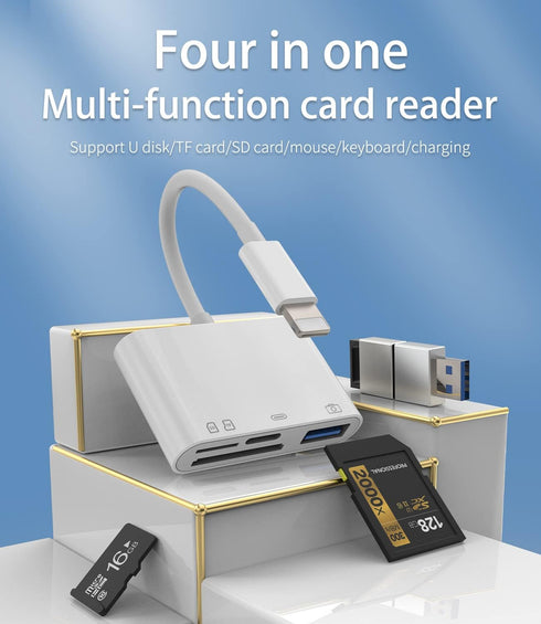 SD Card Reader for iPhone Dongle(2Pack) Lightning to USB Micro SD TF Charger Cable OTG Adapter for 14 13 12 11 Pro Camera Memory Viewer Flash Driv...