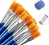 120 Pcs Blue Handle Paint Brushes, Paint Brushes Kits Set, Nylon Flat Paint Brushes, Oil Watercolor Artist Painting Brushes...
