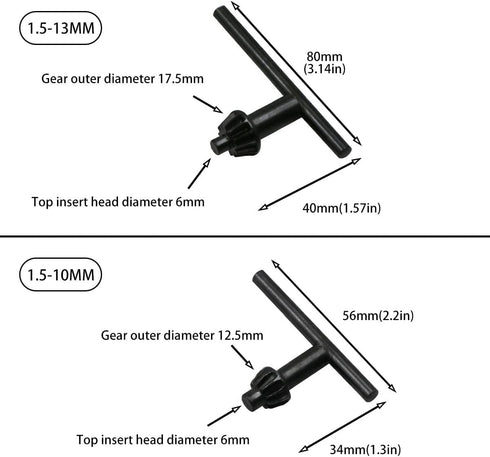 6IN1 Drill Chuck Key Wrench Electric Drill Clamping Tool 6 Sizes Electric Hand Drill Chuck Wrench Tool Part Drill Chuck Keys...