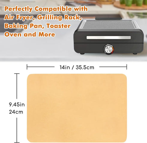 BYKITCHEN Rectangle Parchment Paper for Baking, 9x14 Inches Pre-Cut Unbleached Parchment Paper Sheets for Air Fryer, Grilling Rack, Baking Pan, To...