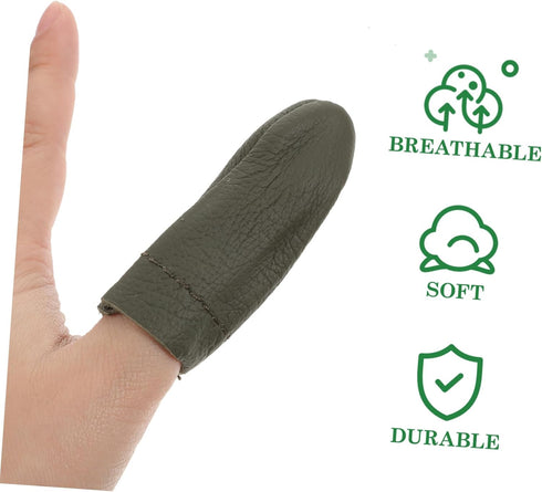 SEWOART 2pcs Finger Protectors Sewing Needles Needle Finger Cots Leather Thimbles for Hand Quilting Thumb Protector Needle Felting Copper Mini Bel...