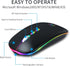 HOTLIFE LED Wireless Mouse, Slim Rechargeable Silent Portable USB Optical 2.4G Wireless Bluetooth Two Mode Computer Mice with USB Receiver and Typ...