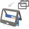 ID Badge Holder with Plastic Clip, Double-Sided Transparent Windows Horizontal Hard Grey Plastic Case Waterproof Card Holder for Office School ID ...