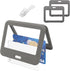 ID Badge Holder with Plastic Clip, Double-Sided Transparent Windows Horizontal Hard Grey Plastic Case Waterproof Card Holder for Office School ID ...