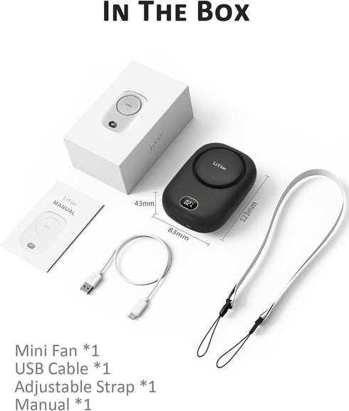 Mini Fan Mini Handheld Fan Portable Fans USB Rechargeable, Personal Desk Fan Multifunctional with Strong Airflow, LED Smart Display and 3 Speed Ad...